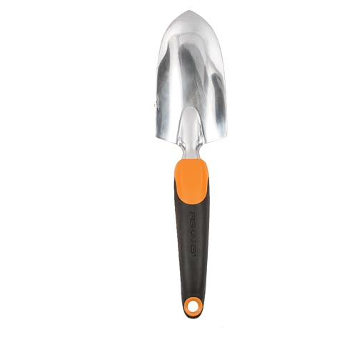 Fiskars Ergo Garden Trowel for Digging and Planting, Heavy Duty Gardening Hand Tool with Hanging...
