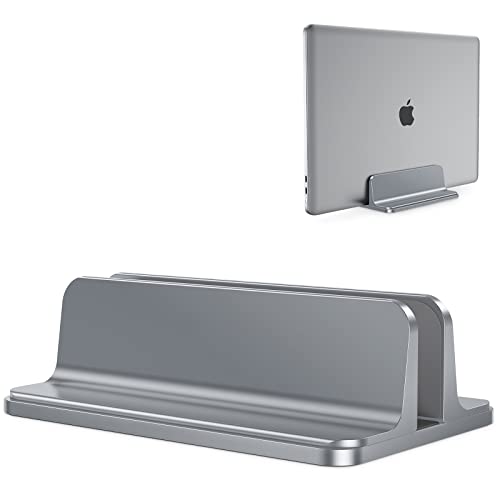 OMOTON Vertical Laptop Stand Holder, Desktop Aluminum Stand for MacBook with Adjustable Dock Size,...