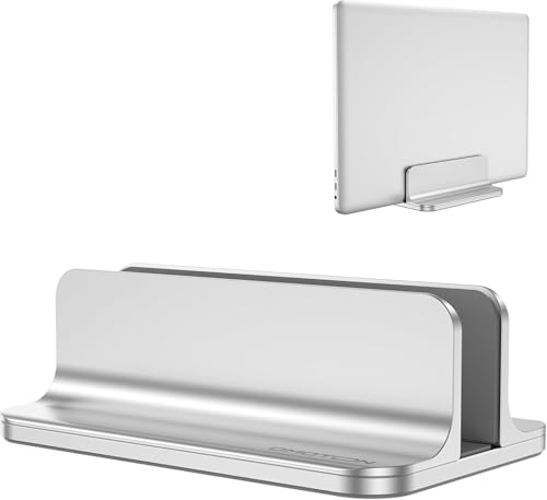 OMOTON Vertical Laptop Stand Holder, Desktop Aluminum Stand for MacBook with Adjustable Dock Size,...