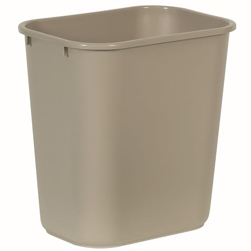 Rubbermaid Commercial Products Resin Wastebasket/Trash Can, 7-Gallon/28-Quart, Beige, Plastic, for...