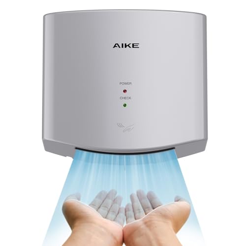 AIKE Air Wiper Compact Hand Dryer 110V 1400W Silver (with 2 Pin Plug) Model AK2630S