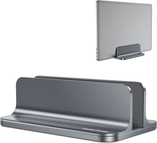 OMOTON Vertical Laptop Stand Holder, Desktop Aluminum Stand for MacBook with Adjustable Dock Size,...