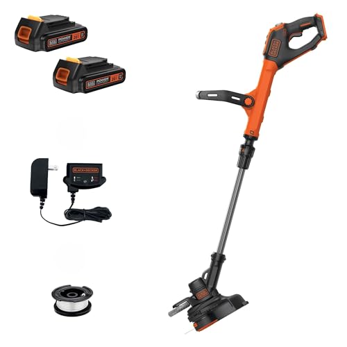 BLACK+DECKER 20V MAX Cordless String Trimmer and Edger, 12 Inch Weed Eater, 2-Speed Control Weed...