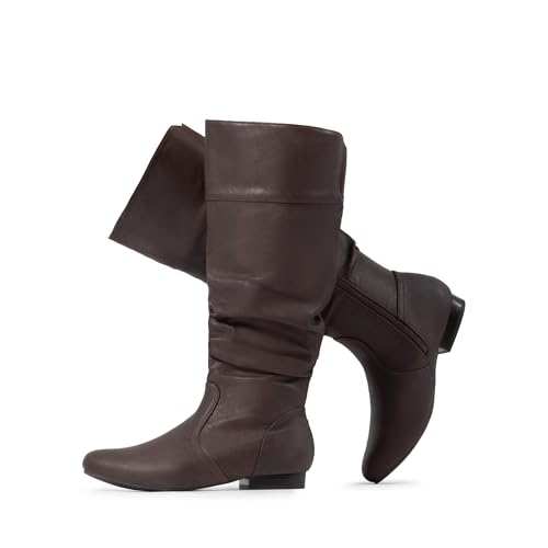 DREAM PAIRS Women's Wide Calf Knee High Pull On Fall Weather Winter Boots,Size...