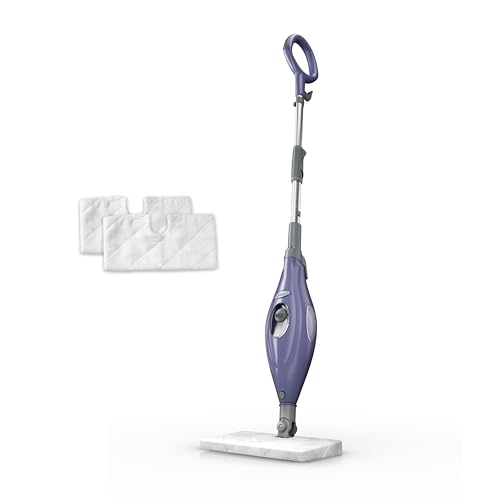 Shark Steam Pocket Mop with 2 Washable Double-sided Pads, Steam Sanitization, Swivel Steering,...