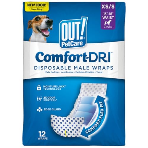 Out! PetCare Disposable Dog Diapers Male, Puppy Belly Band, Potty Training, Doggie Diapers, Belly...