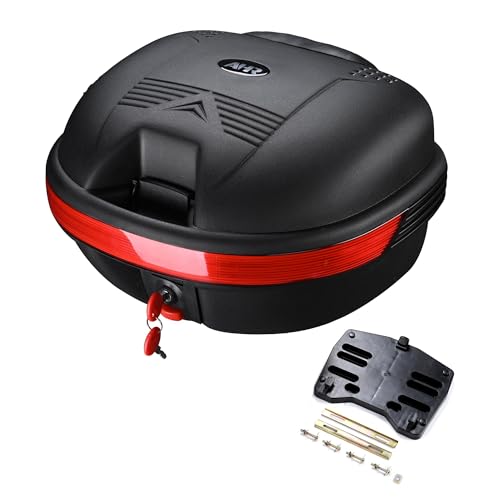 Yescom AHR 30L Motorcycle Top Case Trunk Black Tail Box Scooter Tour Motorcycle Storage Box Carrier...