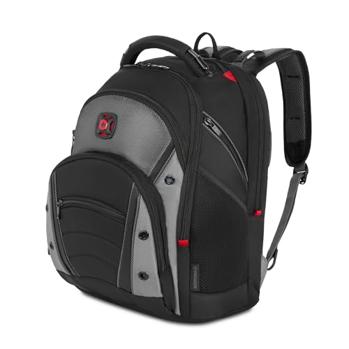 Wenger Synergy Laptop Backpack, Fits 16 Inch Laptop, Men's and Women's Laptop Bag, Black/Grey