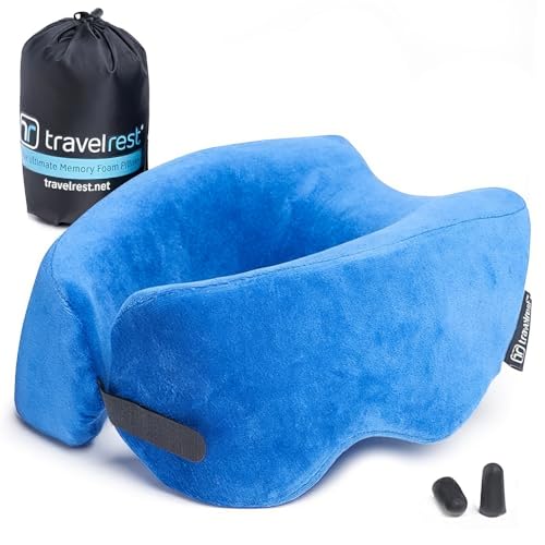 TRAVELREST Nest Memory Foam Travel Neck Pillow, Advanced Support for Long Flights, Patented Design,...
