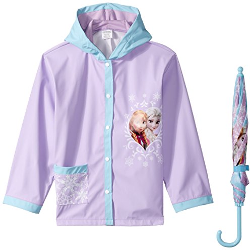 Disney Girls' Little Fantasia Frozen Elsa Umbrella Raincoat Set, Multi, Medium/Large