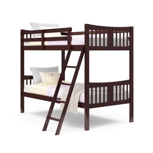 Storkcraft Caribou Bunk Bed Twin Over Twin Bunk Bed (Espresso) - GREENGUARD Gold Certified, Twin...