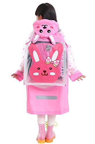 Aircee Kids Rain Coat for Kids Raincoat Girls Boys Reusable Rain Poncho Jacket Gear Schoolbag...