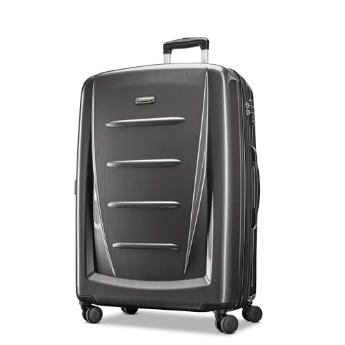 Samsonite Winfield 2 Hardside Expandable Luggage with Spinner Wheels, Charcoal, Checked-Large...