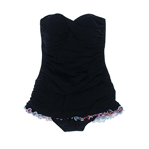 Profile by Gottex Women's Standard Ruffle Trim Bandeau Swimdress One Piece Swimsuit, Party Time...