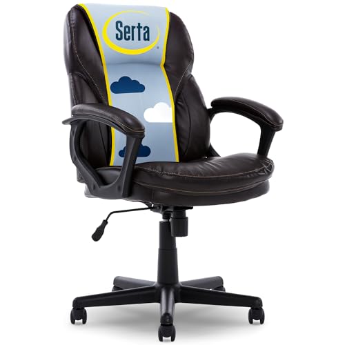 Serta Manager Office, Ergonomic Computer Chair with Layered Body Pillows Contoured Lumbar Zone, Faux...
