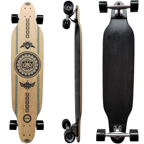 Rimable 41 Inch Freestyle Topmount Longboard Skateboard - Beginner Cruiser Freestyle Maple Wood Deck...