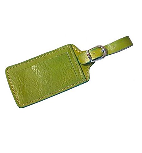 Floto Imports 211 Leather Luggage Tag Color: Green