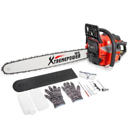 XtremepowerUS 22' Gas Chainsaw 58cc Gas Engine Wood Cutting Aluminum Gasoline Gas 2-Stroke Chainsaw...