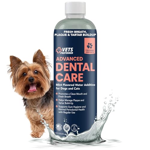 Vets Preferred Dog Breath Freshener & Water Additive for Dental Care – Fights Bad Breath, Removes...