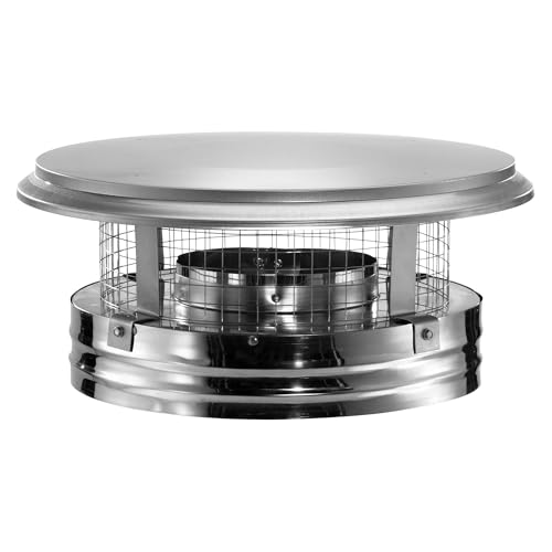 DuraVent DuraPlus 6 Inch Triple Wall Stainless Steel Round Chimney Cap with Removable Screws and...