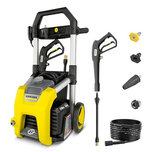 Kärcher Pressure Washer K1700, 3 Spray Nozzles, Detergent Tank, For Cars, Driveways, Siding,...