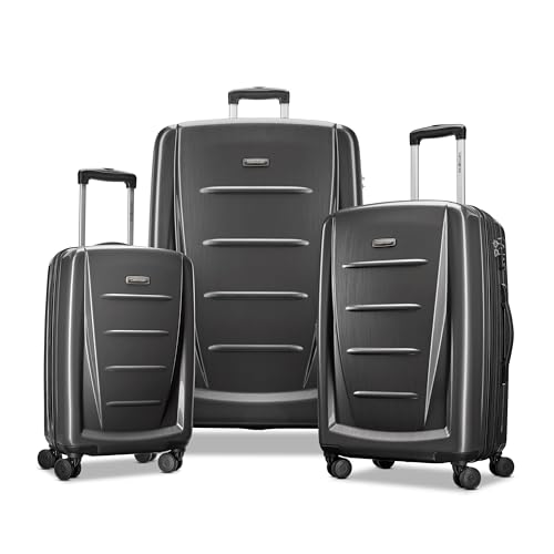 Samsonite Winfield 2 Hardside Expandable Luggage with Spinner Wheels, Charcoal, 3-Piece Set...