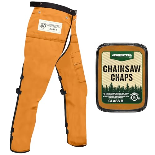 FORESTER Chainsaw Chaps for Men & Women | Apron Style Men's Chain Saw Chaps with Pocket & Adjustable...