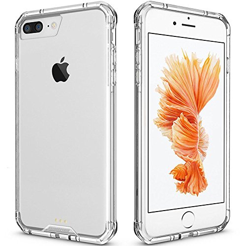 iPhone 7 Plus Case Clear, iPhone 8 Plus Case, Pajuva PC+TPU Transparent Case Thin for iPhone 7/8...