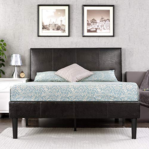 ZINUS Gerard Faux Leather Upholstered Platform Bed Frame Mattress Foundation, Wood Slat Support, No...