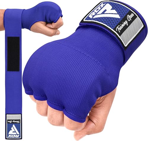 RDX Training Boxing Inner Gloves Hand Wraps MMA Fist Protector Bandages Mitts,Blue,Medium