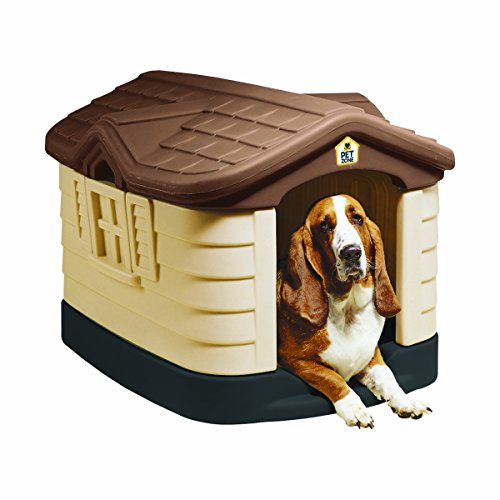 Pet Zone Cozy Cottage Weather-Resistant Dog House. (Durable, Double Walled Plastic Dog House)...