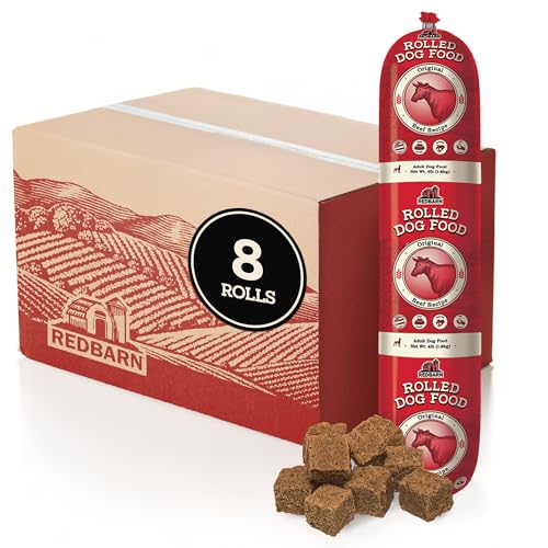 Redbarn Pet Products Premium Rolled Dog Food, Semi-Moist, Beef Recipe - High Protein Full Feed,...
