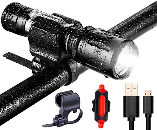 Uelfbaby 1000 Lumen Bike Light USB Rechargeable Stepless dimming Taillight Included Firm Mount Cycle...