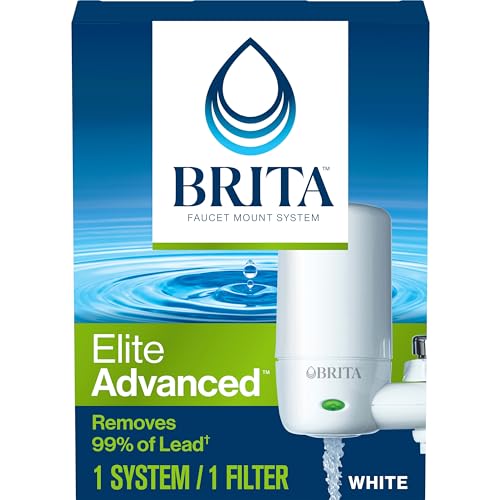 Brita Faucet Mount Water Filter for Sink, Removes 99% of Lead, Elite Advanced Filtration System,...