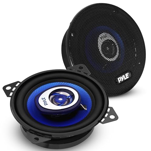 Pyle 5.25” Car Sound Speaker (Pair) - Upgraded Blue Poly Injection Cone 3-Way 200 Watt Peak...