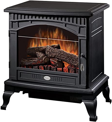 DIMPLEX Traditional Electric Stove and Space Heater with Natural Log Set and Colorful Flames, Black...