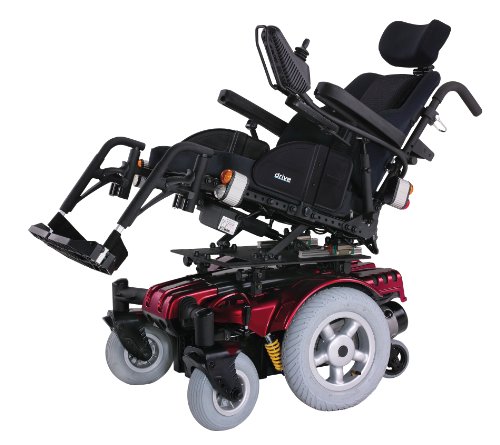 Drive Medical Sunfire Gladiator Very HD Power Wheelchair with Various Seating Options, Red, 45' x...